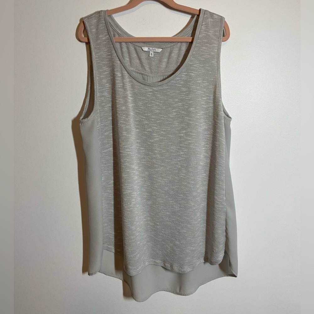 SUNG ALFRED SUNG SLEEVELESS GRAY TUNIC STYLE TOP SIZE X-LARGE